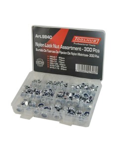 surtido tuercas autoblocantes nyloc toolhub 9840 metricas m3 m12 300 pzs