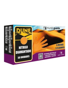 guantes de nitrilo d10020 dune naranjas diamantados 100 uds