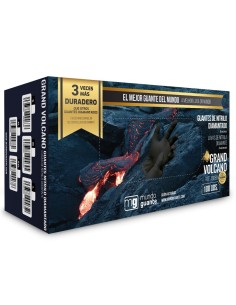 guante de nitrilo diamantado 9980 volcano negro 100 unidades