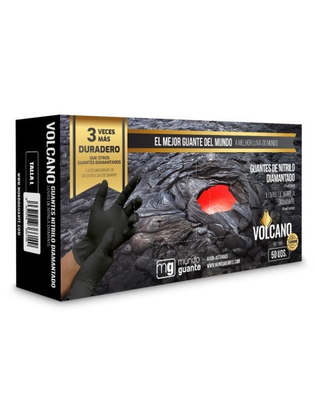 guante de nitrilo diamantado 9980 volcano negro 100 unidades