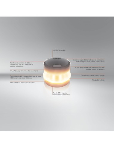baliza v16 osram ledguardian road flare homologada dgt