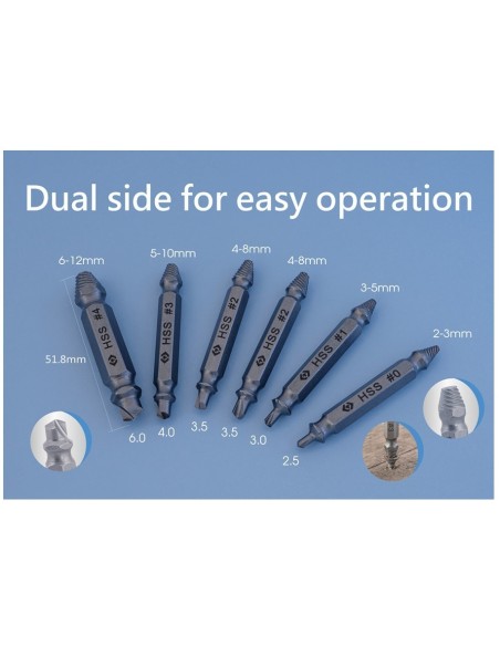 cofre extractores de tornillos king tony 11406sq hss 6 piezas 2 12 mm