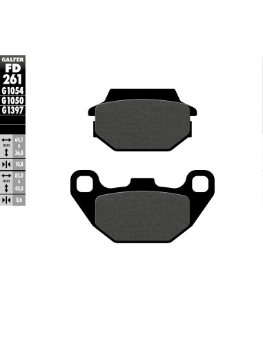 pastillas de freno moto galfer semi metal fd261g10