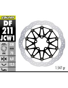 disco de freno delantero galfer df211jcw1g03 wave floatech racing 330 x 6 mm