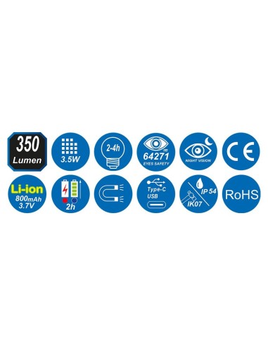 linterna led de bolsillo cob de 3 w y smd de 1 2 w 350 y 120 lm king tony 9ta282a