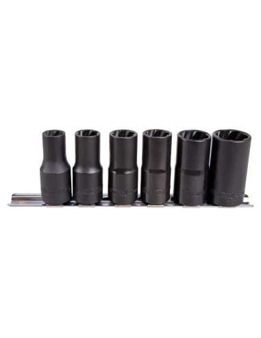 juego de 6 vasos helicoidales de 1 2 pulgadas sobre carril king tony 9td036mr