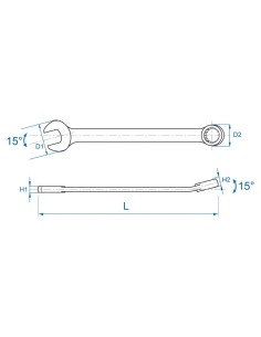 llave mixta 17 mm king tony 106017kig cromo vanadio din 3113a 2