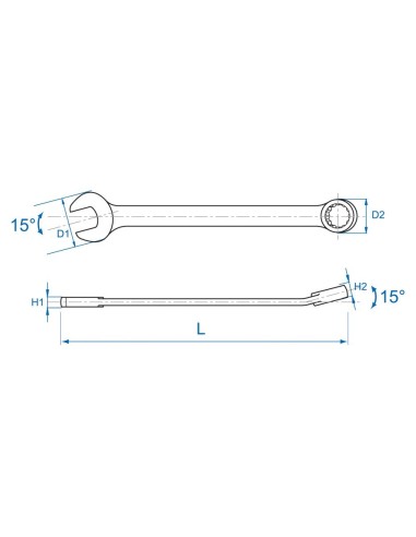 llave mixta 17 mm king tony 106017kig cromo vanadio din 3113a