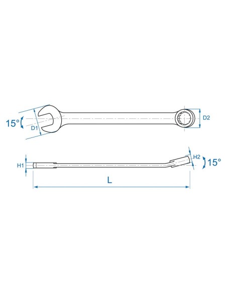 llave mixta 17 mm king tony 106017kig cromo vanadio din 3113a