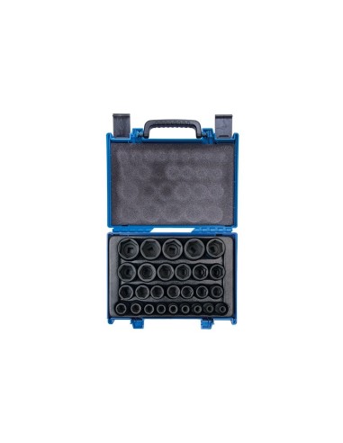 juego de 27 vasos de impacto de 6 caras y cuadradillo de 1 2 pulgadas king tony 4427mp