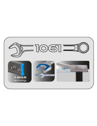 llave mixta larga 17 mm king tony 106117 72 dientes din 3113