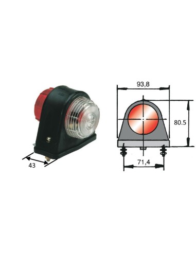 piloto de posicion rinder 615 bicolor con cuerpo de goma 12 24 v