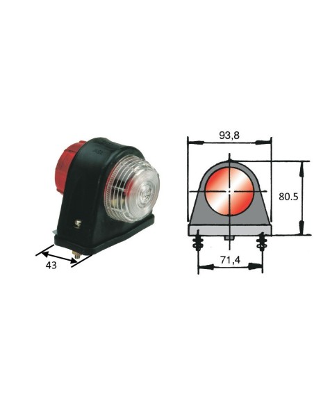 piloto de posicion rinder 615 bicolor con cuerpo de goma 12 24 v