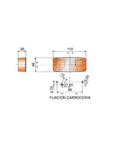 luz de posicion lateral rinder 17000 ambar con catadioptrico 12 24 v