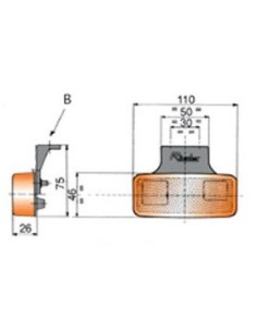 luz de posicion lateral rinder 17200 ambar con escuadra y catadioptrico 2