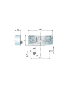 luz de posicion rinder 170i delantera incolora con catadioptrico 12 24 v 2
