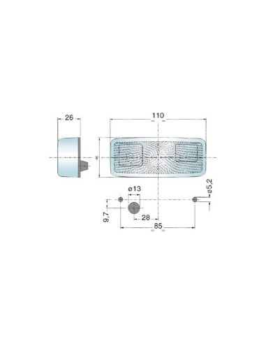 luz de posicion rinder 170i delantera incolora con catadioptrico 12 24 v
