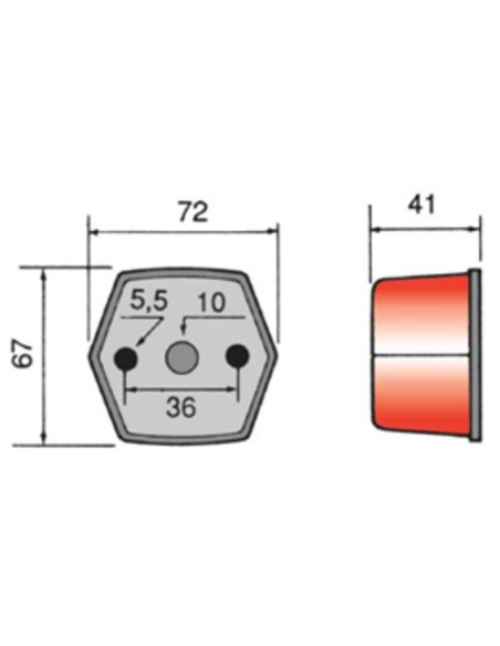 luz de posicion rinder 870 trasera roja con catadioptrico 12 24 v