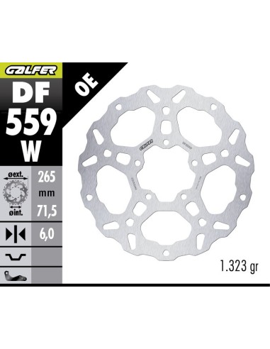 disco de freno trasero galfer df559w wave 265 x 6 mm para ducati