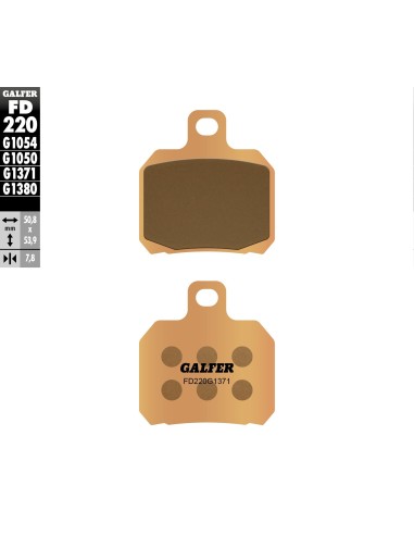 pastillas de freno moto galfer fd220g1371 traseras sinterizadas g1371