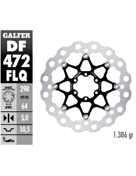 disco freno moto flotante galfer qubic 300x5mm df4