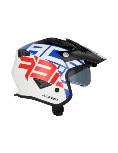 casco acerbis jet aria graphic sport 22 06 color blanco azul y rojo glossy 0026602 034 2