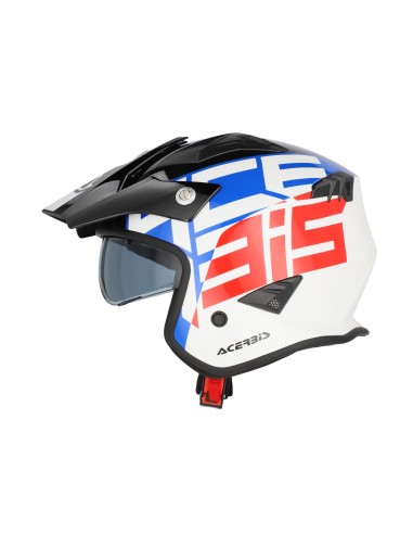 casco acerbis jet aria graphic sport 22 06 color blanco azul y rojo glossy 0026602 034
