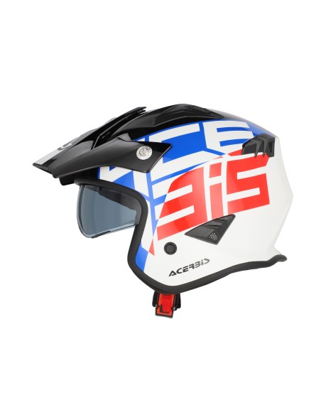 casco acerbis jet aria graphic sport 22 06 color blanco azul y rojo glossy 0026602 034