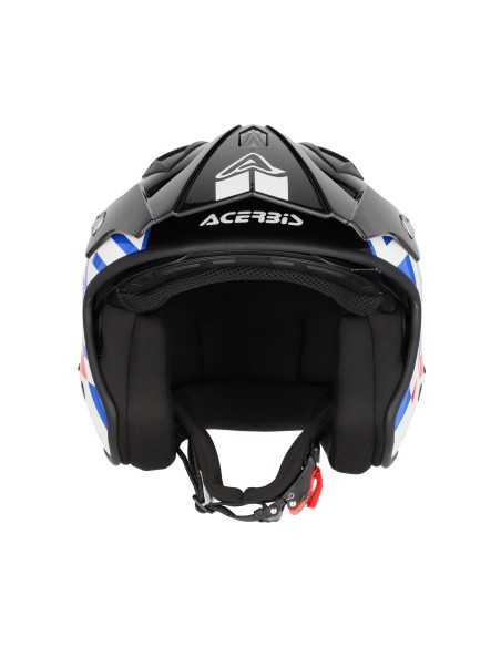 casco acerbis jet aria graphic sport 22 06 color blanco azul y rojo glossy 0026602 034
