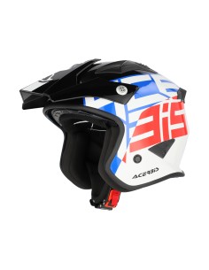casco acerbis jet aria graphic sport 22 06 color blanco azul y rojo glossy 0026602 034