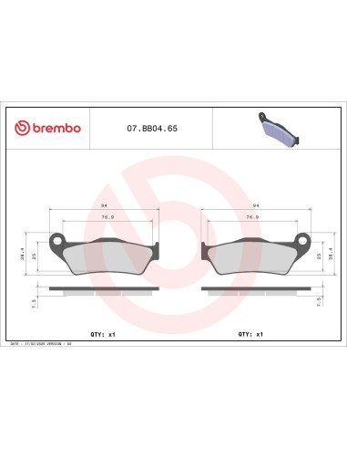 pastillas brembo genuine 07bb0465