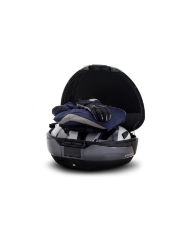 kit baul moto shad sh48 gris oscuro tapa carbono y respaldo d0b48306r