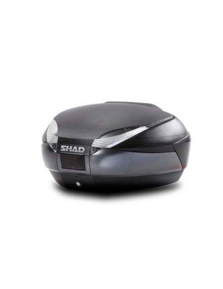 kit baul moto shad sh48 gris oscuro tapa carbono y respaldo d0b48306r