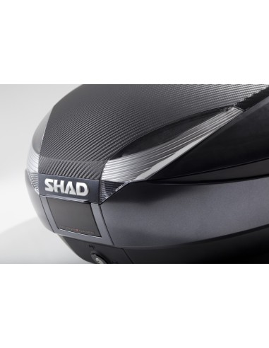 kit baul moto shad sh48 gris oscuro tapa carbono y respaldo d0b48306r