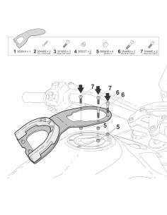 fijacion click system shad m012cs para bolsa de deposito moto guzzi v85 tt 2