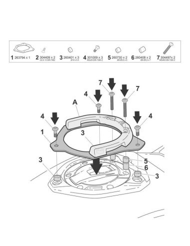 fijacion click system bmw r1300r rs shad w015cs