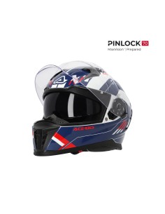 casco integral acerbis x way graphic homologacion 22 06 blanco azul y rojo 0026016 034 2