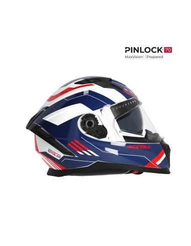 casco integral acerbis x way graphic homologacion 22 06 blanco azul y rojo 0026016 034