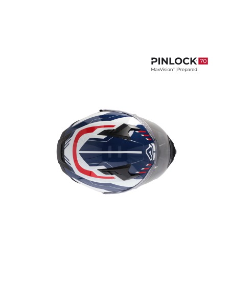 casco integral acerbis x way graphic homologacion 22 06 blanco azul y rojo 0026016 034