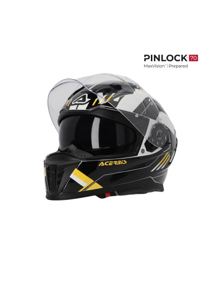 casco integral acerbis homologacion 22 06 negro y amarillo 0026016 318 talla s
