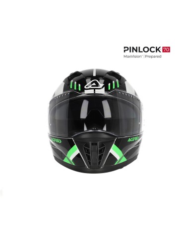 casco integral acerbis homologacion 22 06 negro y verde 0026016 325 talla s