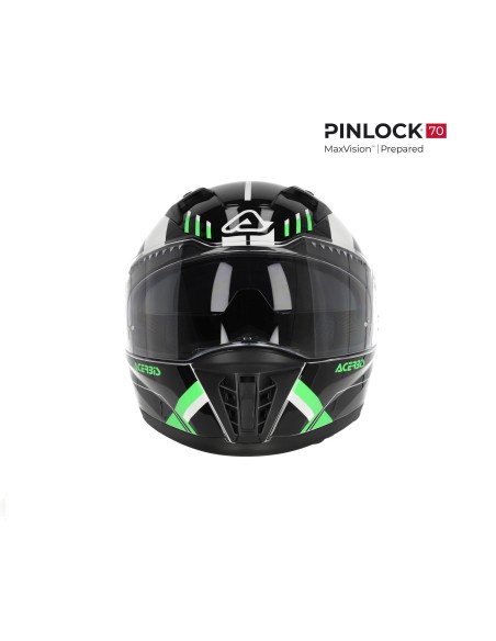 casco integral acerbis homologacion 22 06 negro y verde 0026016 325 talla s