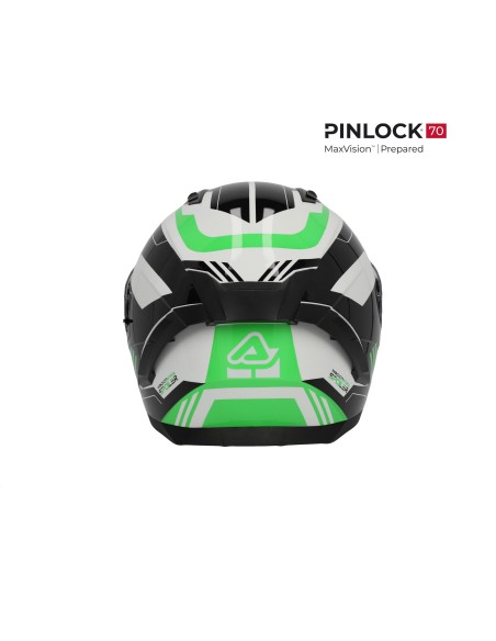 casco integral acerbis homologacion 22 06 negro y verde 0026016 325 talla s