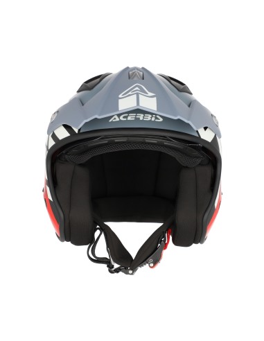 casco acerbis jet aria graphic sport 22 06 color gris y rojo mate talla xs