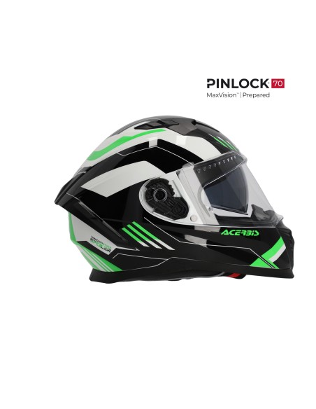 casco integral acerbis homologacion 22 06 negro y verde talla xl 0026016 325