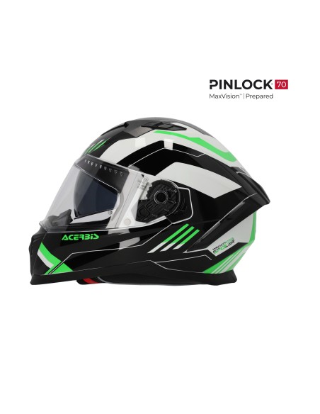 casco integral acerbis homologacion 22 06 negro y verde talla xl 0026016 325