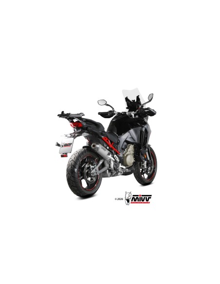 silencioso mivv 2x1 oval titanium con tapa de carbono ducati multistrada v4 v4s 2025 26