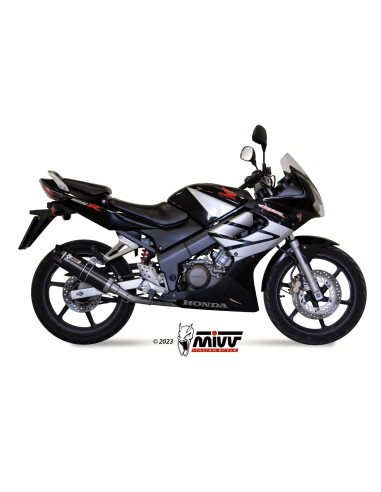 escape completo mivv 1x1 gp black con tapa carbono honda cbr 125 r 2004 10 h 043 lxbc