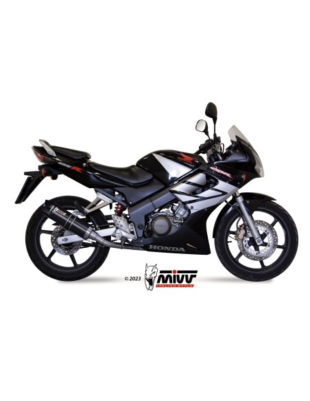 escape completo mivv 1x1 gp black con tapa carbono honda cbr 125 r 2004 10 h 043 lxbc