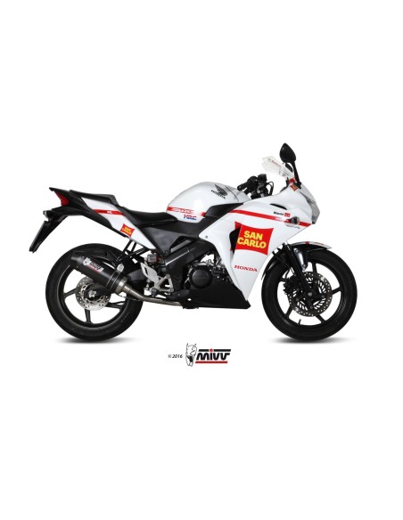 escape completo mivv 1x1 oval carbono con tapa carbono honda cbr 125 r 2011 16 h 060 l3c